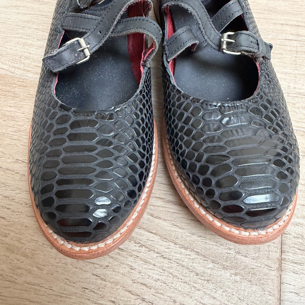 NWT FreeBird Marcel Mary Jane Black Textured Women's Shoes - Picture 5 of 8